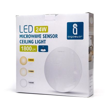 Aigostar - LED Griestu lampa ar sensoru LED/24W/230V 3000K
