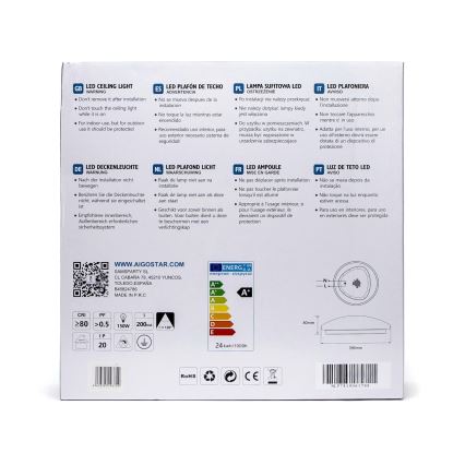 Aigostar - LED Griestu lampa ar sensoru LED/24W/230V 3000K