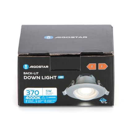 Aigostar - LED griestu lampas LED/5W/230V 4000K diametrs 8,5 cm balta