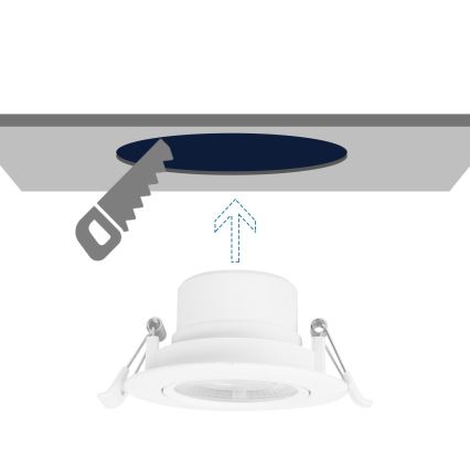 Aigostar - LED iebūvējamais gaismeklis LED/7W/230V 3000K Ø 8,5 cm silta balta