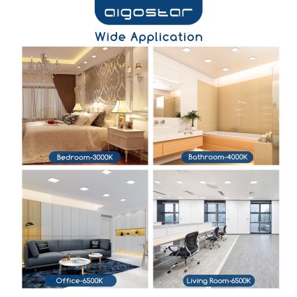 Aigostar - LED iebūvējamais griestu gaismeklis LED/6W/230V 4000K 12x12 cm balts