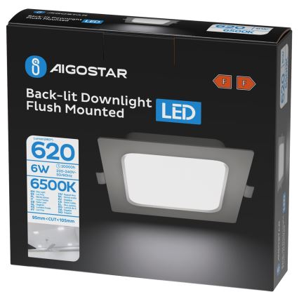 Aigostar - LED iebūvējamais griestu gaismeklis LED/6W/230V 6500K 12x12 cm balts