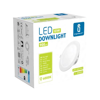 Aigostar - LED Iegremdējama vannas istabas lampa LED/10W/230V 6000K IP44 d. 11,5 cm balta