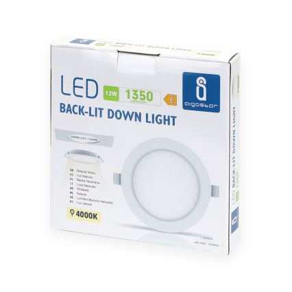 Aigostar - LED Iegremdējama lampa LED/12W/230V 4000K d. 17,5 cm balta