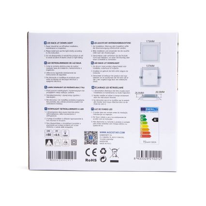 Aigostar - LED Iegremdējama lampa LED/15W/230V 17,5x17,5 cm 3000K balta
