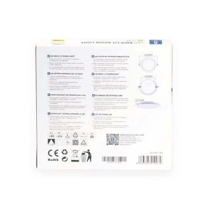 Aigostar - LED Iegremdējama lampa LED/18W/230V 3000K d. 27,5 cm balta