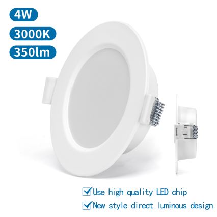 Aigostar - LED Iegremdējama lampa LED/4W/230V 3000K d. 9,8 cm balta