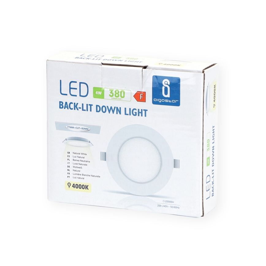 Aigostar - LED Iegremdējama lampa LED/4W/230V 4000K d. 9,8 cm balta