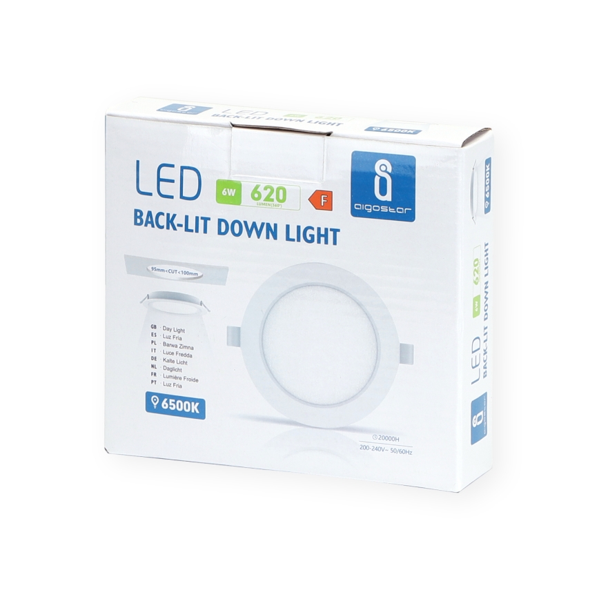 Aigostar - LED Iegremdējama lampa LED/6W/230V 6500K d. 11,8 cm balta