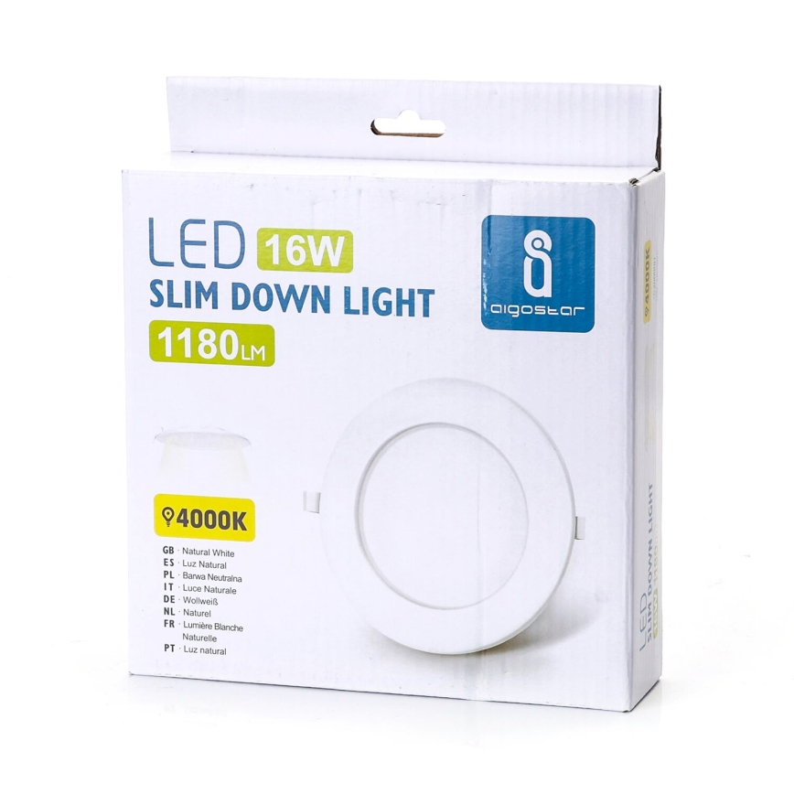 Aigostar - LED Iegremdējama lampa ULTRATHIN LED/16W/230V 6000K balta