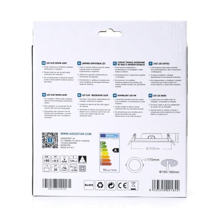 Aigostar - LED Iegremdējama lampa ULTRATHIN LED/16W/230V 6000K balta