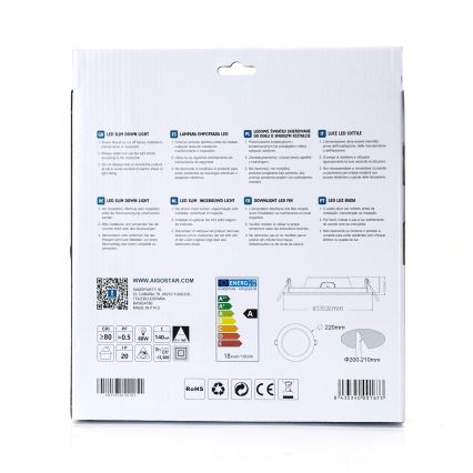 Aigostar - LED Iegremdējama lampa ULTRATHIN LED/18W/230V 4000K balta