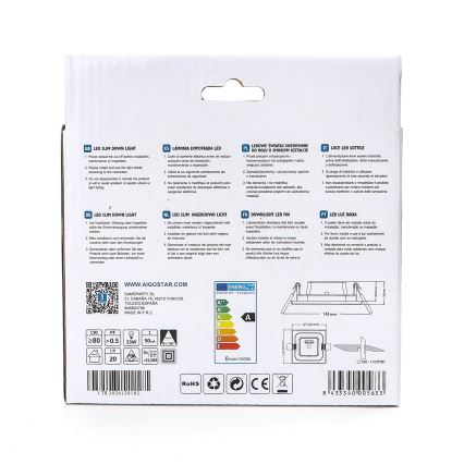 Aigostar - LED Iegremdējama lampa ULTRATHIN LED/6W/230V 6000K balta