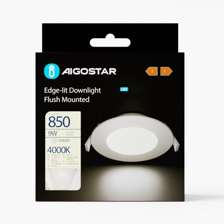 Aigostar - LED Iegremdējama lampa ULTRATHIN LED/9W/230V 4000K balta