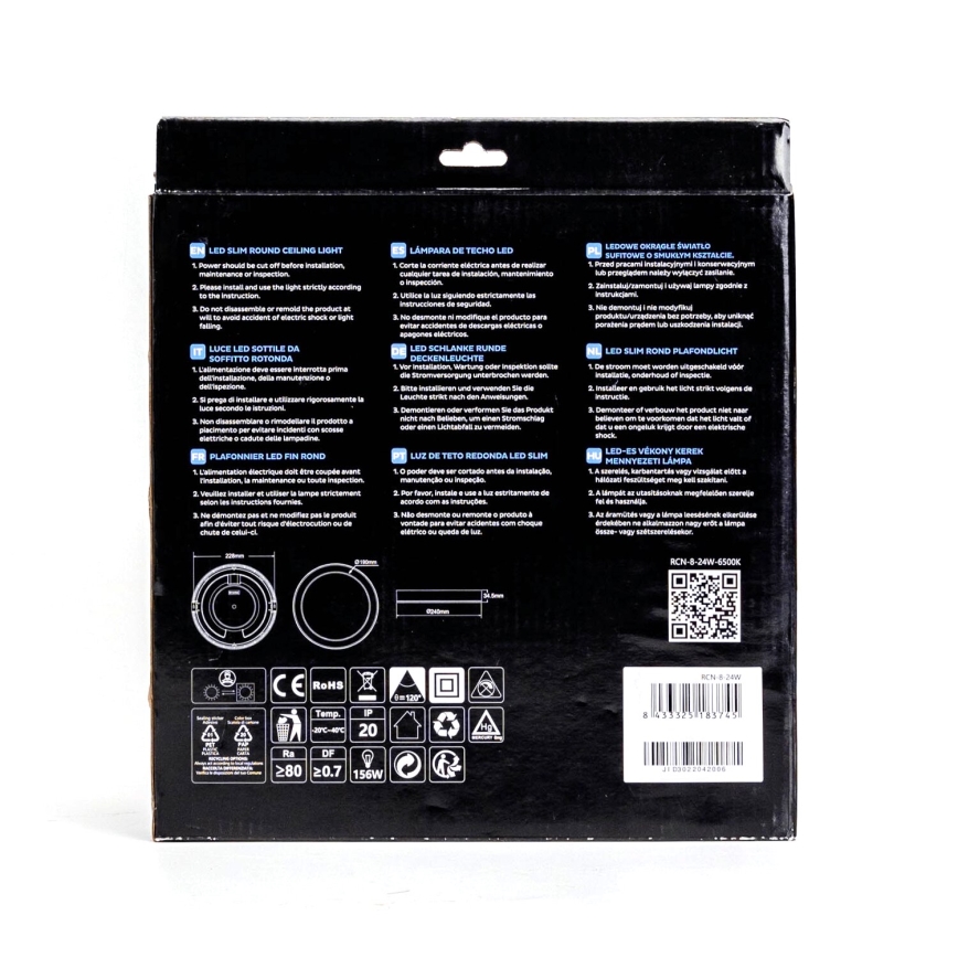 Aigostar - LED Iegremdējama lampa ULTRATHIN LED/9W/230V 6000K balta