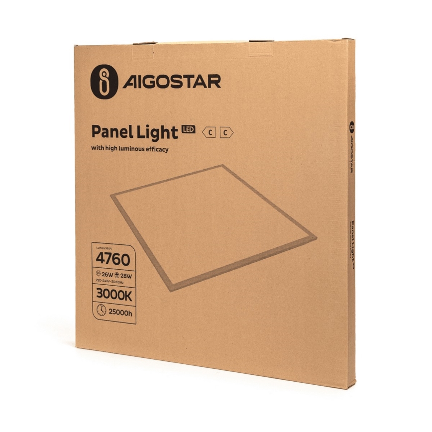 Aigostar - LED Iegremdējams panelis LED/28W/230V 60x60 cm 3000K