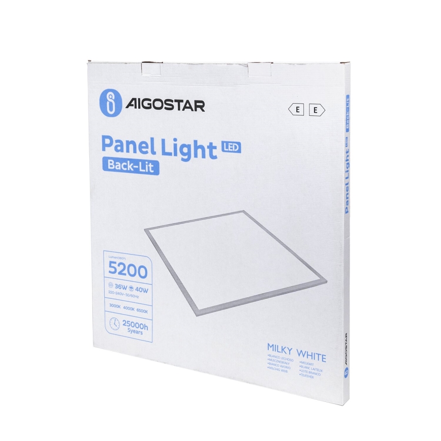 Aigostar - LED Iegremdējams panelis LED/40W/230V 3000K/4000K/6500K 60x60cm balta