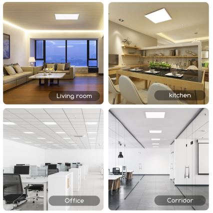 Aigostar - LED Iegremdējams panelis LED/40W/230V 3000K/4000K/6500K 60x60cm balta