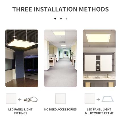 Aigostar - LED Iegremdējams panelis LED/40W/230V 3000K/4000K/6500K 60x60cm balta
