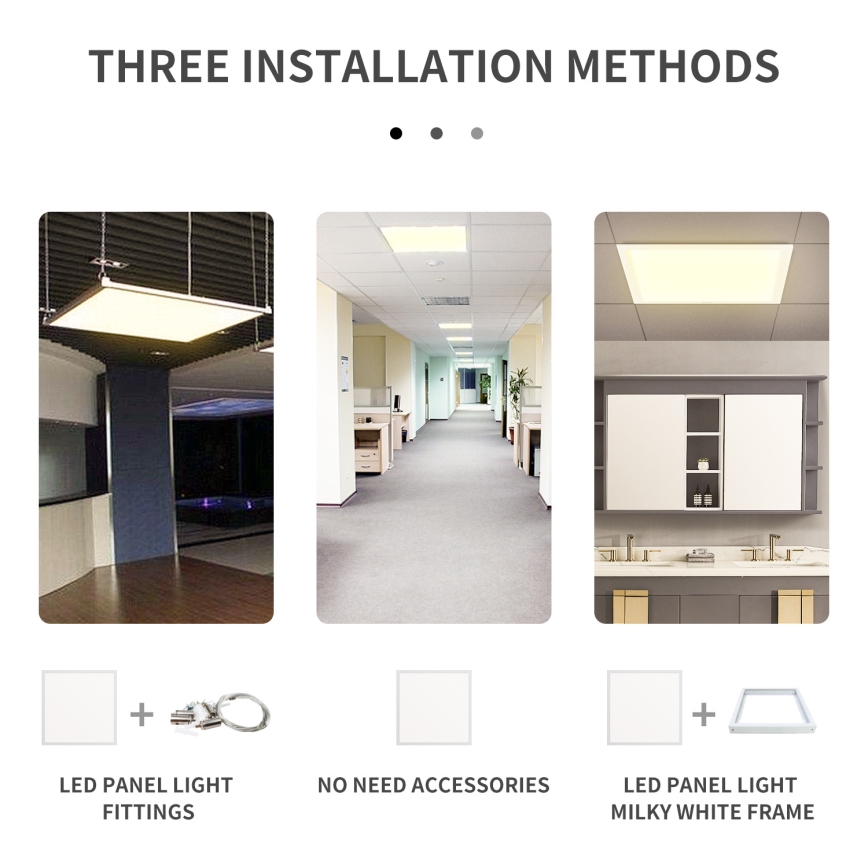 Aigostar - LED Iegremdējams panelis LED/40W/230V 3000K/4000K/6500K 60x60cm balta