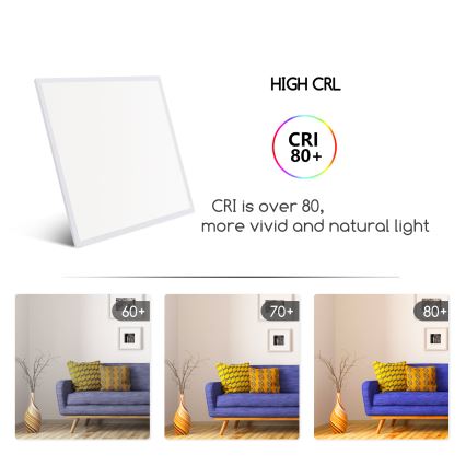 Aigostar - LED Iegremdējams panelis LED/40W/230V 3000K/4000K/6500K 60x60cm balta