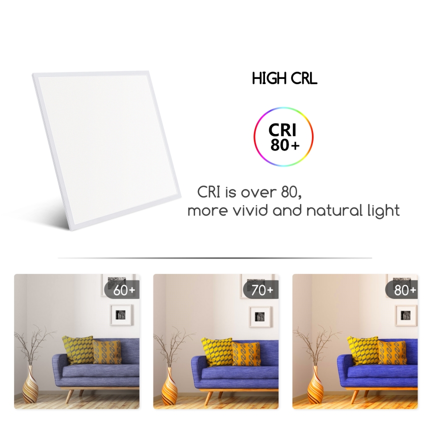 Aigostar - LED Iegremdējams panelis LED/40W/230V 3000K/4000K/6500K 60x60cm balta