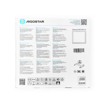 Aigostar - LED Iegremdējams panelis LED/40W/230V 6500K 60x60cm balta
