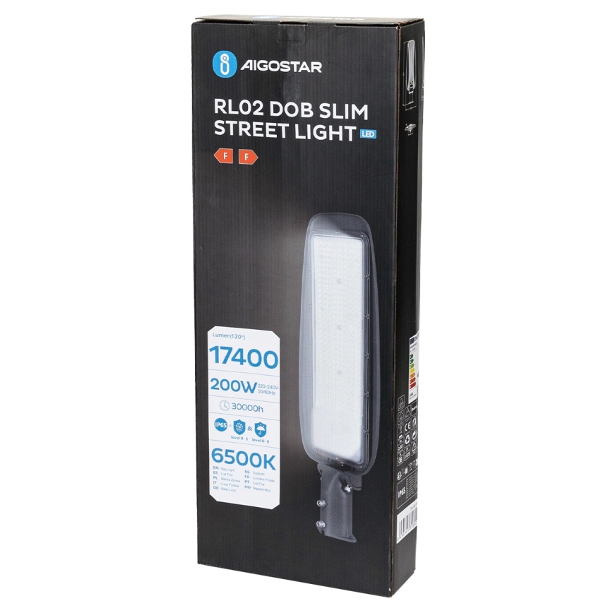 Aigostar - LED ielas lampa SLIM LED/200W/230V 6500K IP65