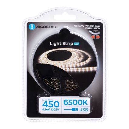 Aigostar - LED Josla 2m LED/4,9W/5V 6500K IP65 melna