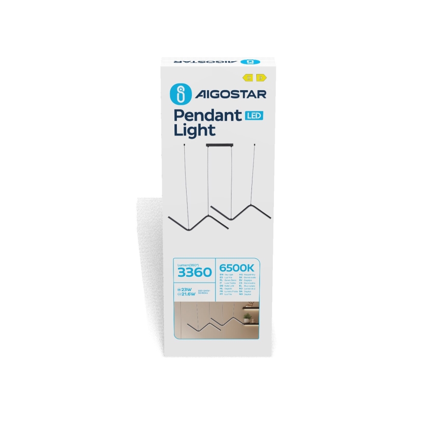 Aigostar - LED Lustra ar auklu LED/23W/230V 6500K