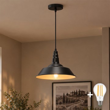 Aigostar - LED lustra uz vada 1xE27/60W/230V Ø 36 cm melna