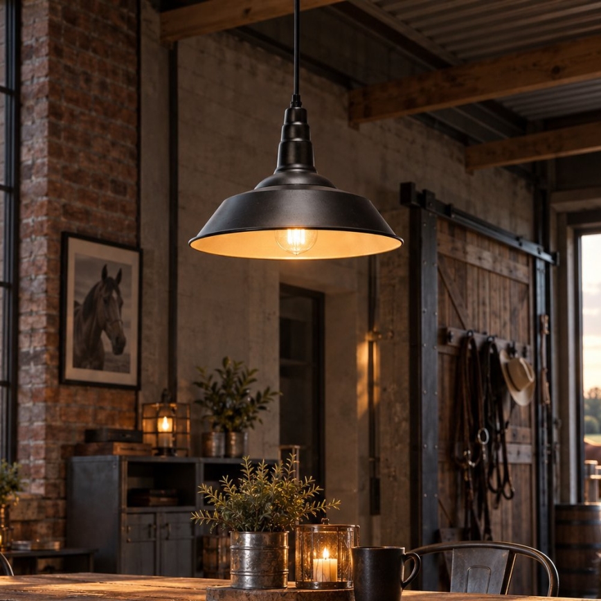 Aigostar - LED lustra uz vada 1xE27/60W/230V Ø 36 cm melna