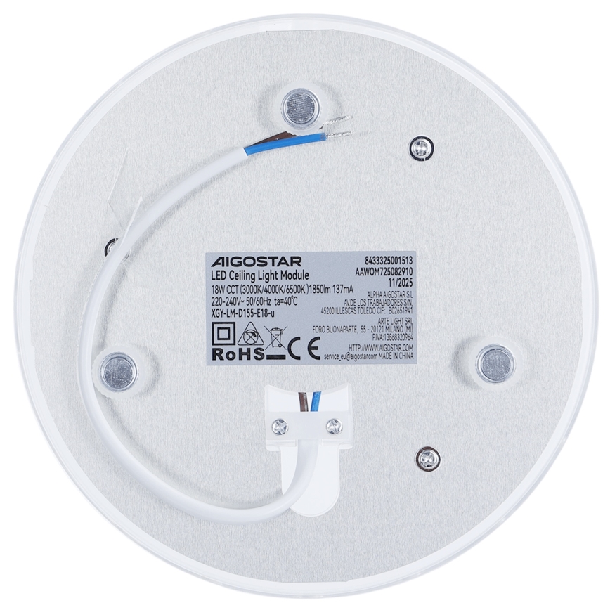 Aigostar - LED magnētiskais modulis LED/18W/230V 3000/4000/6500K