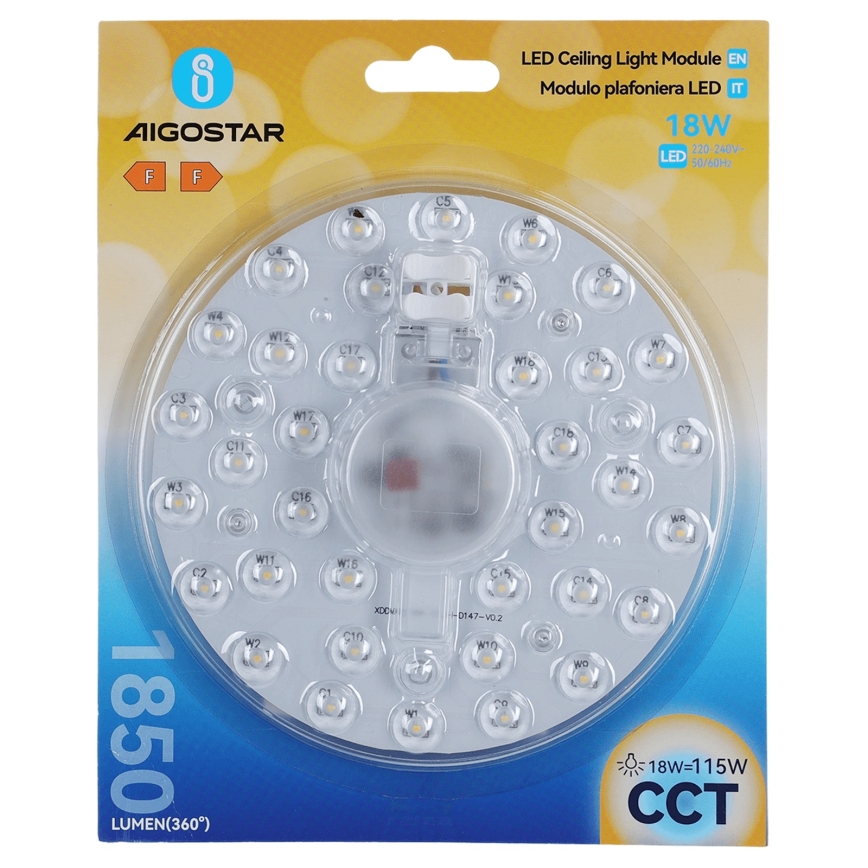 Aigostar - LED magnētiskais modulis LED/18W/230V 3000/4000/6500K
