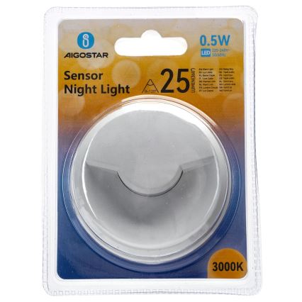 Aigostar - LED Nakts lampiņa ar krēslas sensoru LED/0,5W/230V 3000K