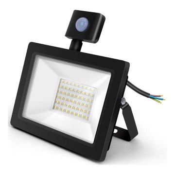 Aigostar - LED Prožektors ar sensoru LED/30W/230V 4000K IP65 melns