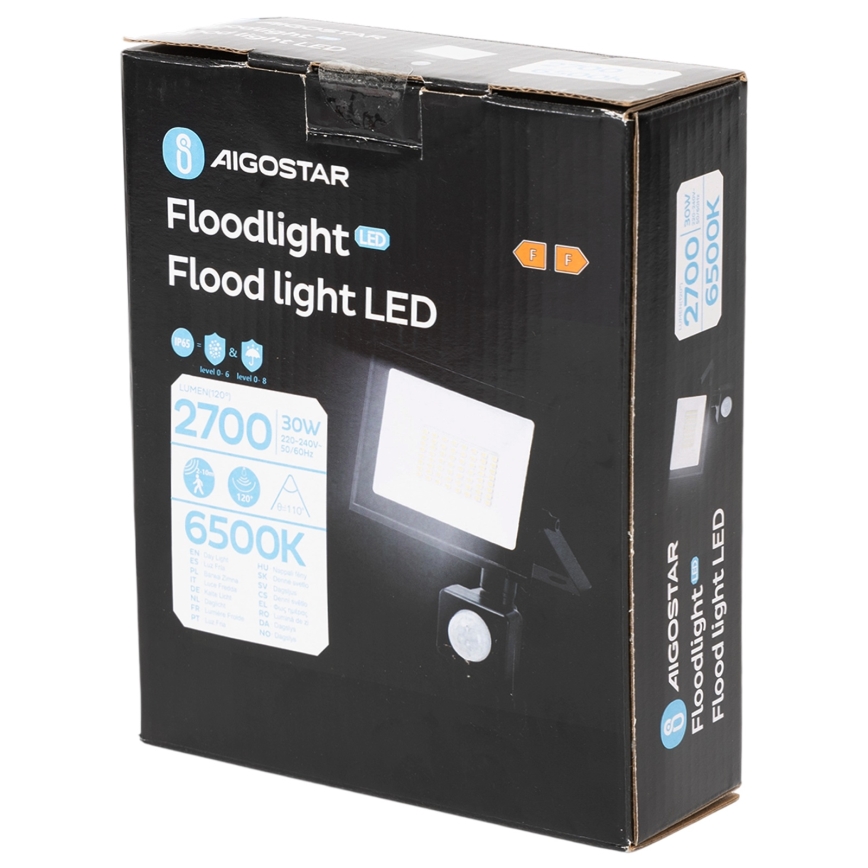 Aigostar - LED prožektors ar sensoru LED/30W/230V 6500K IP65