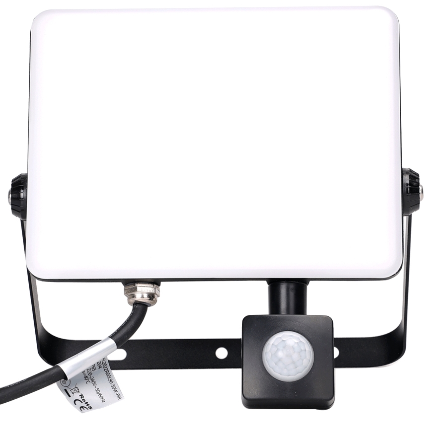 Aigostar - LED Prožektors ar sensoru LED/50W/230V 6500K IP65 melna