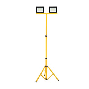 Aigostar - LED prožektors ar statīvu 2x LED / 30 W / 230 V / 6500 K / IP65, oranžs/melns