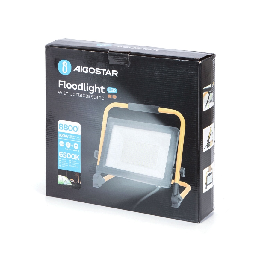 Aigostar - LED Prožektors ar statīvu LED/100W/230V 6500K IP65