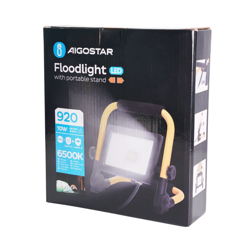 Aigostar - LED Prožektors ar statīvu LED/10W/230V 6500K IP65