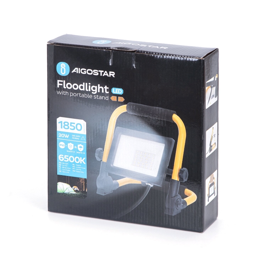 Aigostar - LED Prožektors ar statīvu LED/20W/230V 6500K IP65