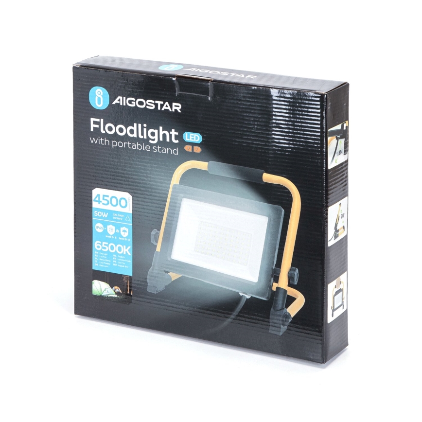 Aigostar - LED Prožektors ar statīvu LED/50W/230V 6500K IP65