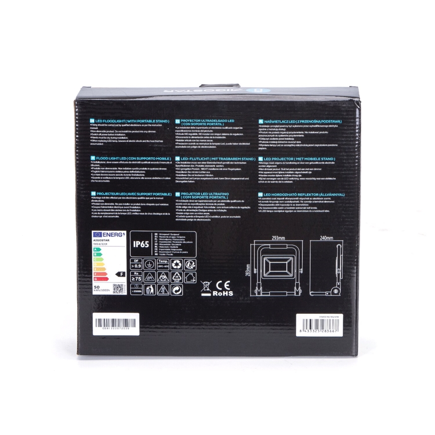 Aigostar - LED Prožektors ar statīvu LED/50W/230V 6500K IP65