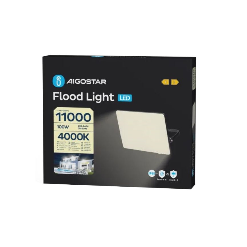 Aigostar - LED Prožektors LED/100W/230V 4000K IP65 melna