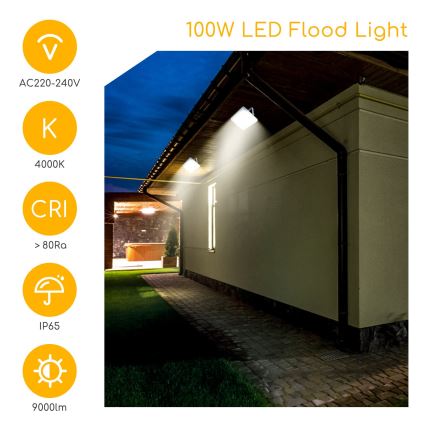 Aigostar - LED Prožektors LED/100W/230V pelēka 4000K IP65