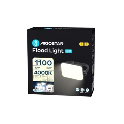 Aigostar - LED Prožektors LED/10W/230V 4000K IP65 melna