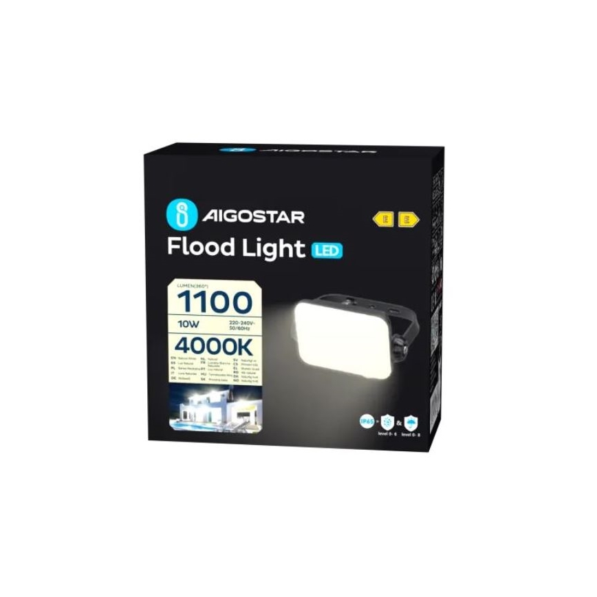 Aigostar - LED Prožektors LED/10W/230V 4000K IP65 melna