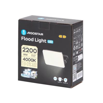 Aigostar - LED Prožektors LED/20W/230V 4000K IP65 melna