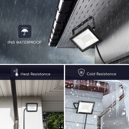 Aigostar - LED Prožektors LED/50W/230V 6400K IP65 melns